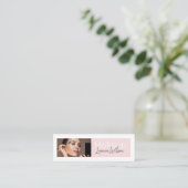 Carte De Visite Mini Blush Rose Studio de Coiffure, Maquillage & Beauté (Debout devant)