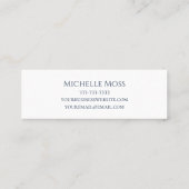 Carte De Visite Mini Boho Botanical Daisies tendance Navy Blue (Dos)