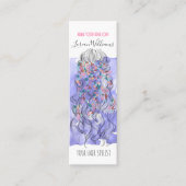 Carte De Visite Mini Boho Chic Violet Mariée Coiffure Aquarelle Floral (Devant)