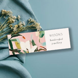 Carte De Visite Mini Boho Colorful rose Turquoise Peint Floral oreille