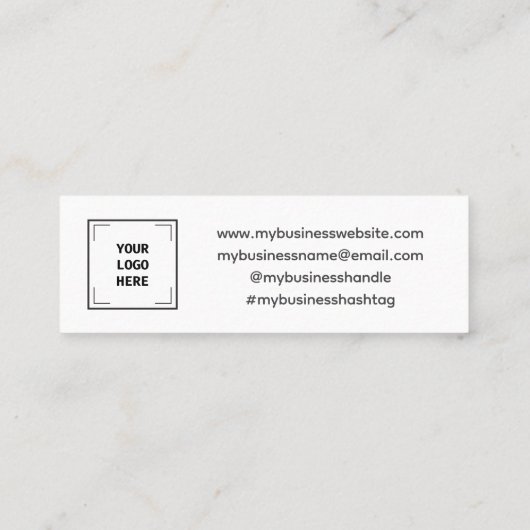 Carte De Visite Mini Boho script handwriting thank you logo (Dos)