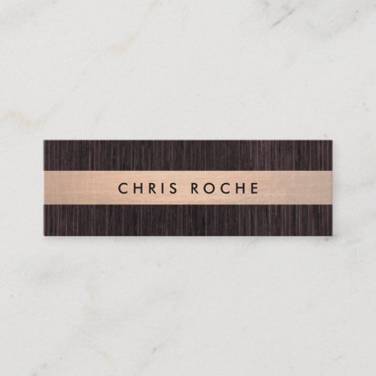 Carte De Visite Mini Bois cool à bande de cuivre (Devant)