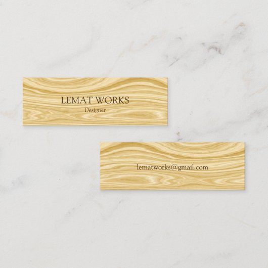 Carte De Visite Mini Bois élégant 3 (Devant / Derrière)