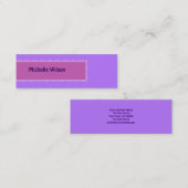 Carte De Visite Mini Boîte pourpre en pastel de mod de rose (Devant / Derrière)