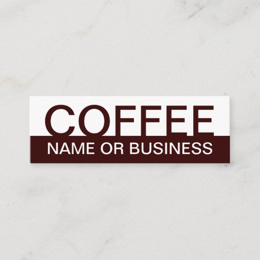 Carte De Visite Mini bold COFFEE couleur personnalisable (Devant)