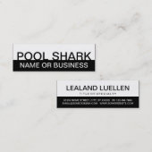 Carte De Visite Mini bold POOL SHARK (couleur personnalisable) (Devant / Derrière)