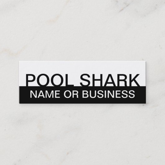 Carte De Visite Mini bold POOL SHARK (couleur personnalisable) (Devant)