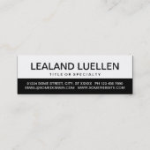 Carte De Visite Mini bold POOL SHARK (couleur personnalisable) (Dos)