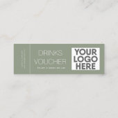 Carte De Visite Mini Bon de boisson d'entreprise Logo Sage Green Mini C (Dos)