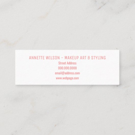 Carte De Visite Mini Bonjour mini style (Dos)