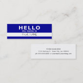 Carte De Visite Mini bonjour mon nom est (Devant / Derrière)