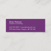 Carte De Visite Mini Bonjour pourpre (Dos)
