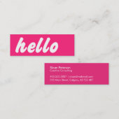 Carte De Visite Mini Bonjour rose (Devant / Derrière)