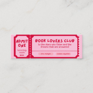 CARTE DE VISITE MINI BOOK LOVERS CLUB - ❤️ SIGNET