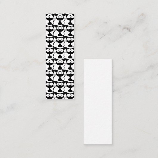 CARTE DE VISITE MINI BOOKMARKER CHAT NOIR GINGER (Devant / Derrière)