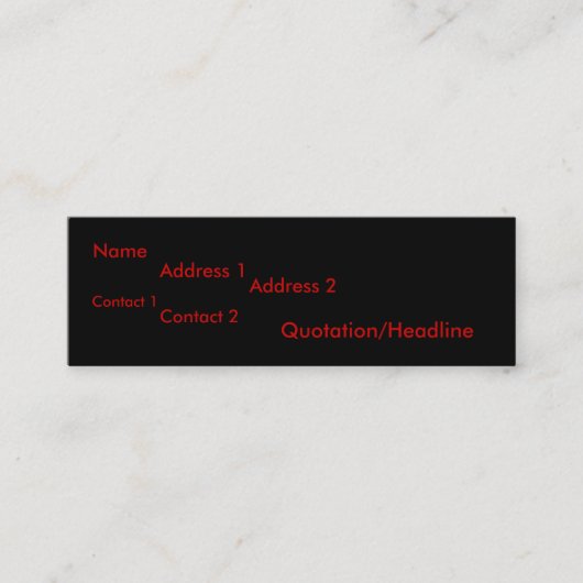 Carte De Visite Mini Bord droit (Devant)