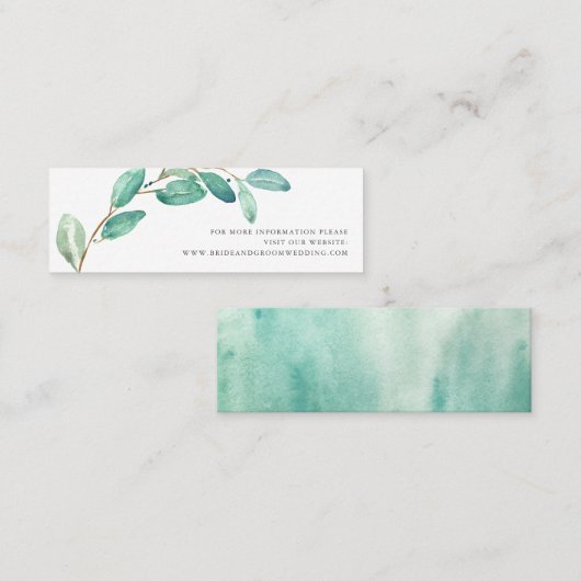 Carte De Visite Mini Botanique de Bayou| Site Web Mariage (Devant / Derrière)