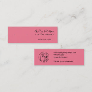 Carte De Visite Mini Boucles minimalistes de bijoux rose foncé