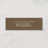 Carte De Visite Mini boulangerie Baker Cake Décorateur Cupcake (Dos)