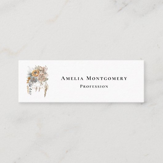 Carte De Visite Mini Bouquet de fleurs Boho et Dreamcatcher (Devant)