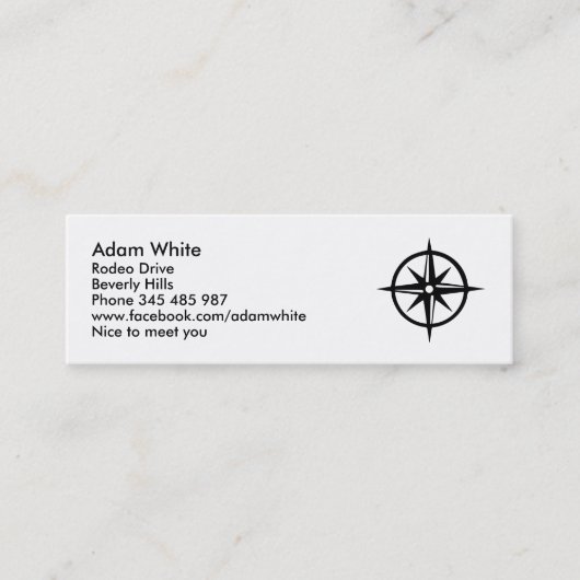 Carte De Visite Mini Boussole (Devant)