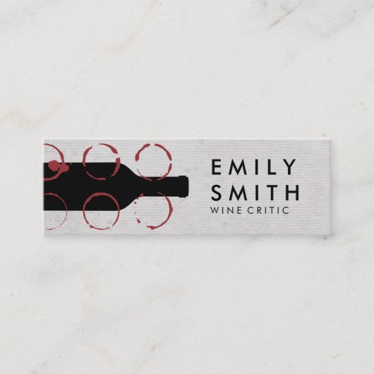 Carte De Visite Mini Bouteille de vin et rideaux (Devant)