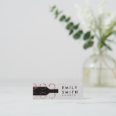 Carte De Visite Mini Bouteille de vin et rideaux (Debout devant)