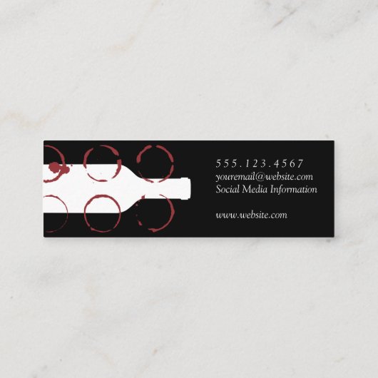 Carte De Visite Mini Bouteille de vin et rideaux (Dos)