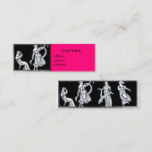 Carte De Visite Mini BOUTIQUE DE MODE ANTIQUE Noir Blanc Hot Rose (Devant / Derrière)