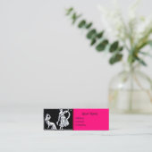 Carte De Visite Mini BOUTIQUE DE MODE ANTIQUE Noir Blanc Hot Rose (Debout devant)