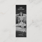 Carte De Visite Mini Boutique De Tatouage Gothique Noir Et Blanc Squele (Devant)