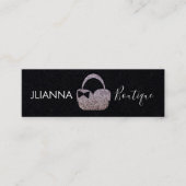 Carte De Visite Mini Boutique Faux Parties scintillant Vêtements Noir (Devant)