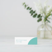 Carte De Visite Mini Boutique moderne Turquoise en couleur pâle (Debout devant)