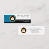 Carte De Visite Mini Bouton Bleu arrondi Colonne Plumage (Devant / Derrière)