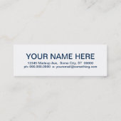 Carte De Visite Mini BOWL rétro (Dos)