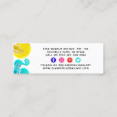 Carte De Visite Mini Bright Rainbow Nail Art Tech Salon Social Media (Dos)