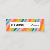 Carte De Visite Mini Bright Rainbow Stripes artisanales avec des icônes (Devant)
