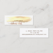 Carte De Visite Mini Brosse d'or moderne, bâton à lèvres, maquillage (Devant / Derrière)