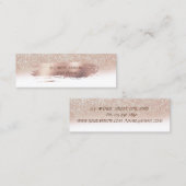 Carte De Visite Mini Brosse d'or Rose moderne, Parties scintillant Boke (Devant / Derrière)
