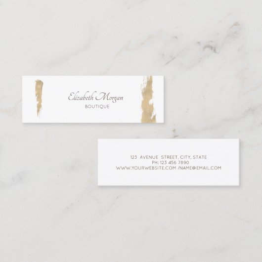 Carte De Visite Mini Brosse dorée moderne professionnelle (Devant / Derrière)