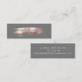 Carte De Visite Mini Brosse Rose moderne, Artiste maquillage (Devant / Derrière)