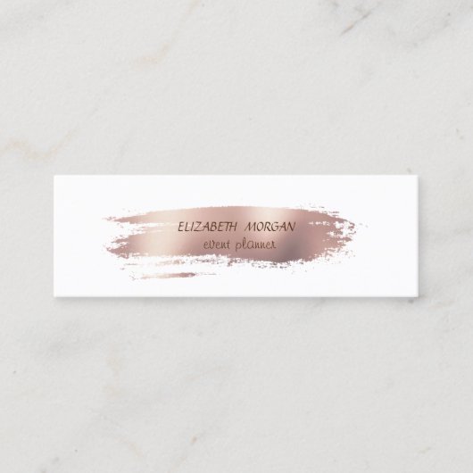 Carte De Visite Mini Brosse Rose moderne en or, Blancs (Devant)