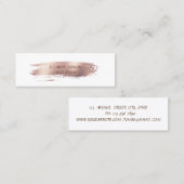 Carte De Visite Mini Brosse Rose moderne en or, Blancs (Devant / Derrière)