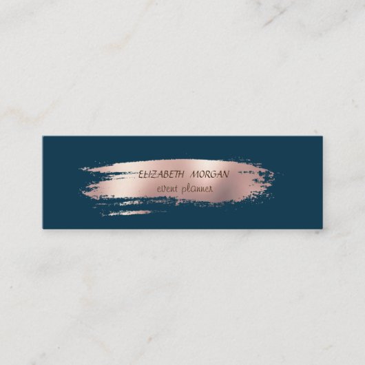 Carte De Visite Mini Brosse Rose moderne en or, simple (Devant)