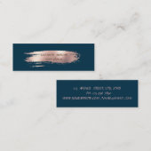 Carte De Visite Mini Brosse Rose moderne en or, simple (Devant / Derrière)