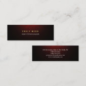 Carte De Visite Mini Brun rouge moderne simple professionnel mince (Devant / Derrière)