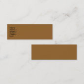 Carte De Visite Mini Brun simple (Devant / Derrière)