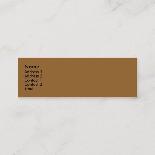 Carte De Visite Mini Brun simple (Devant)