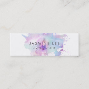 Carte De Visite Mini budget moderne chic de bleu d'aquarelle de