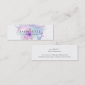 Carte De Visite Mini budget moderne chic de bleu d'aquarelle de (Devant / Derrière)